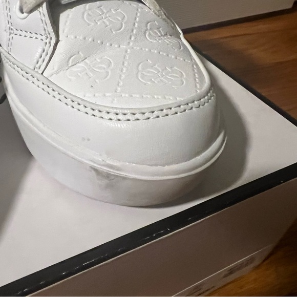 Guess Women's White High-Top Wedge Sneakers Size 7.5 - Picture 7 of 14